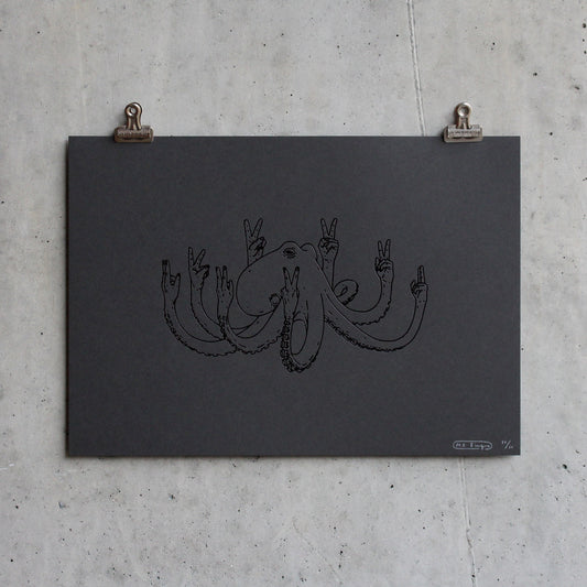 Fuckofftopus black/black edition - Artist Proof